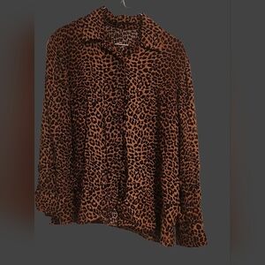 Leopard Print Button Down Shirt